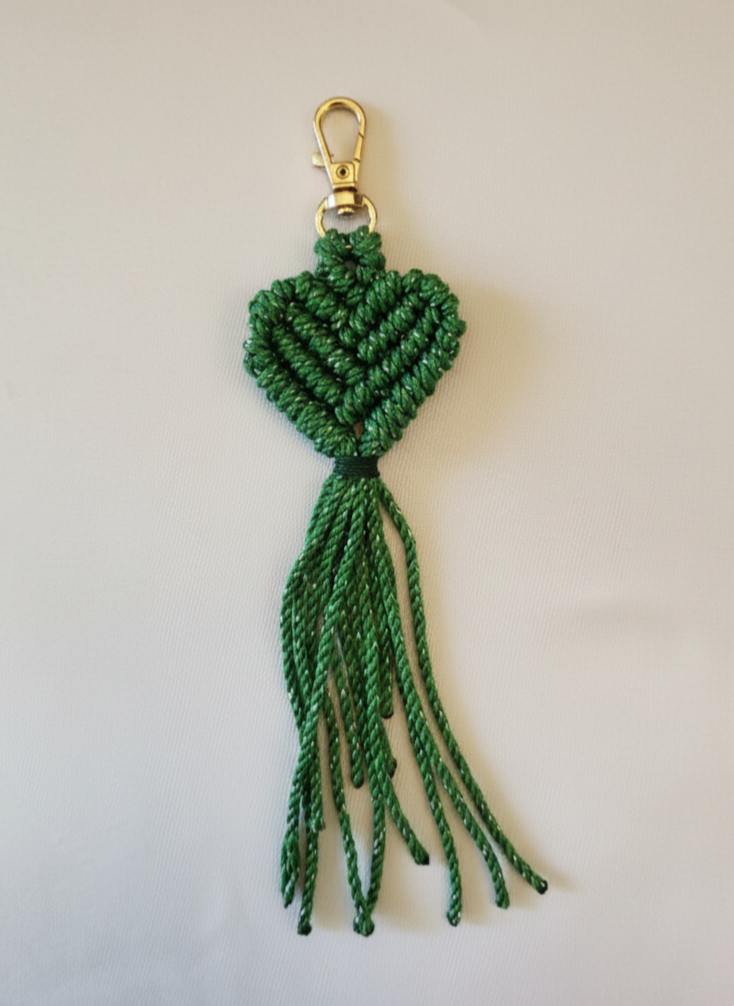 Green Macrame Keychain