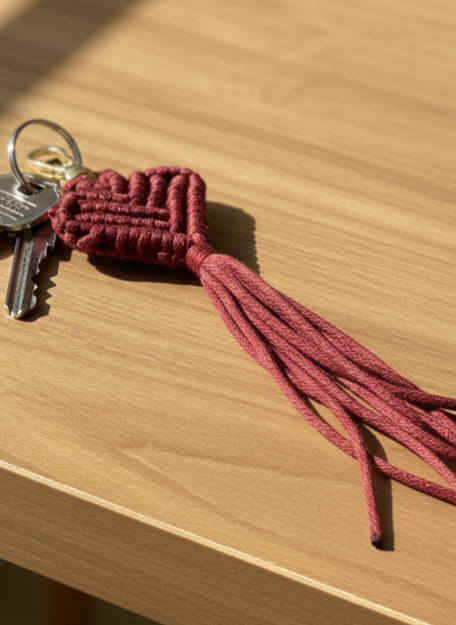 Wine Macrame Keychain