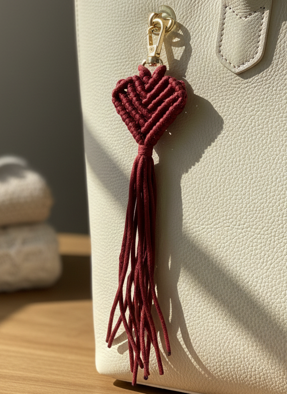 Wine Macrame Keychain