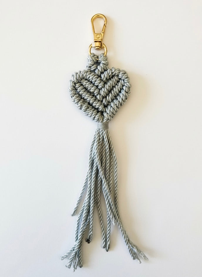 Blue Macrame Keychain