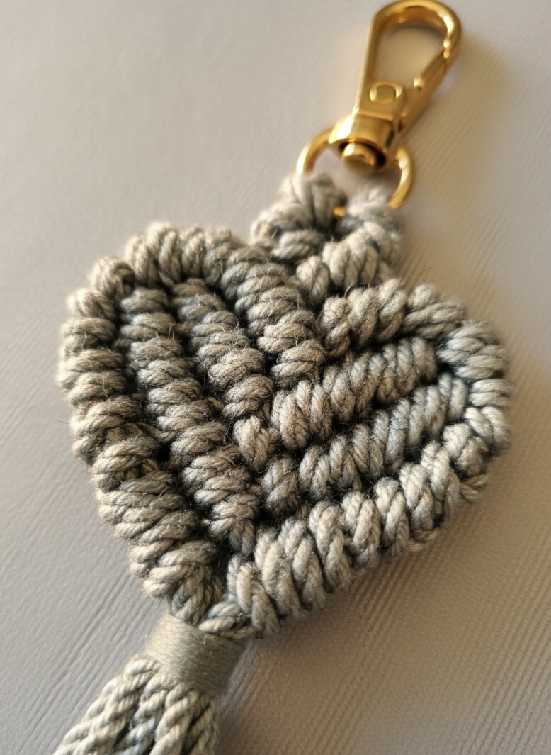 Blue Macrame Keychain