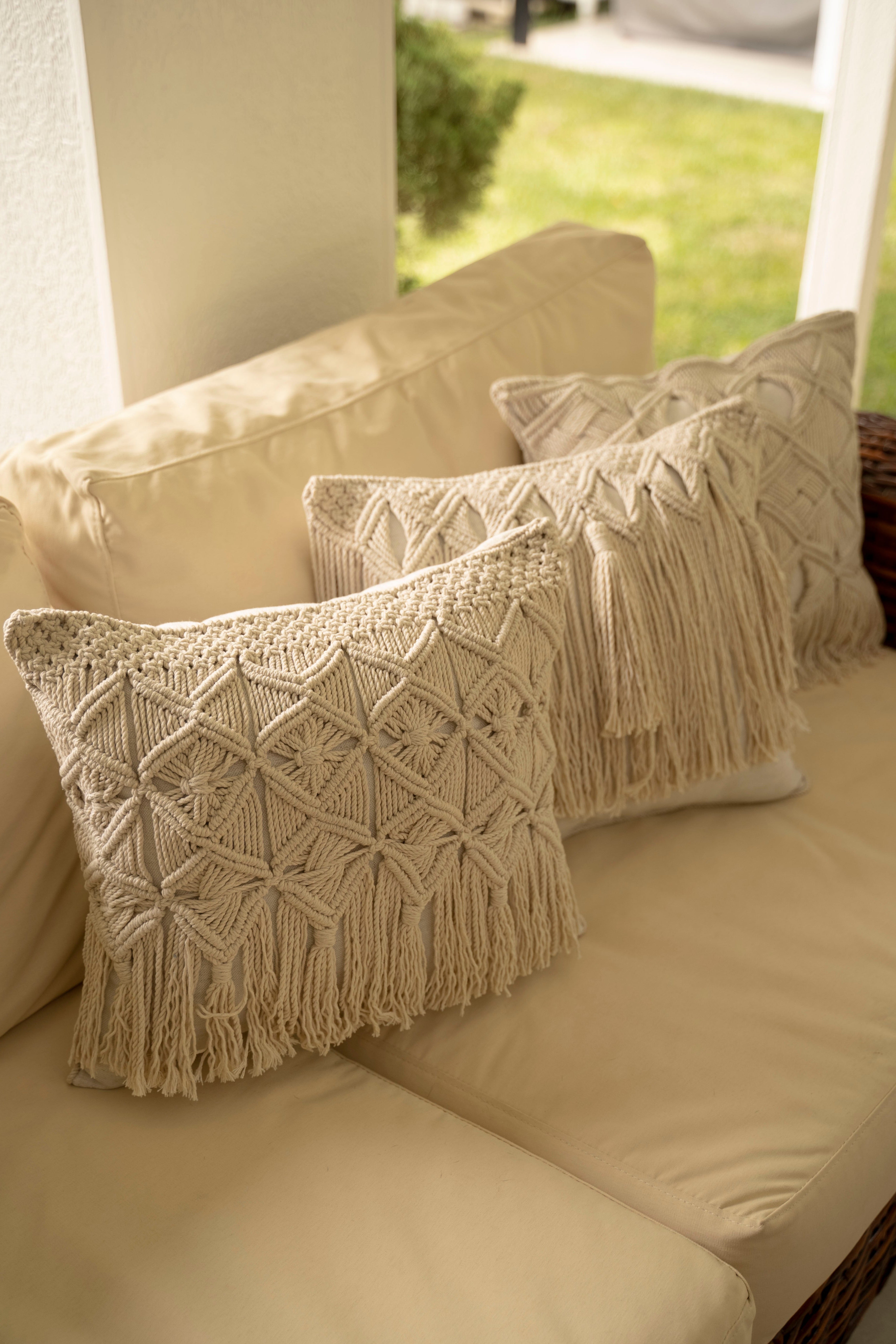 Macrame Pillow Cases - Set of 3