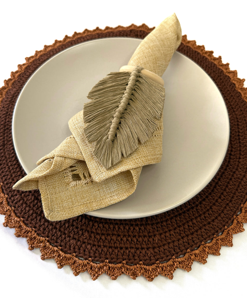 Toffee Macrame Placemat