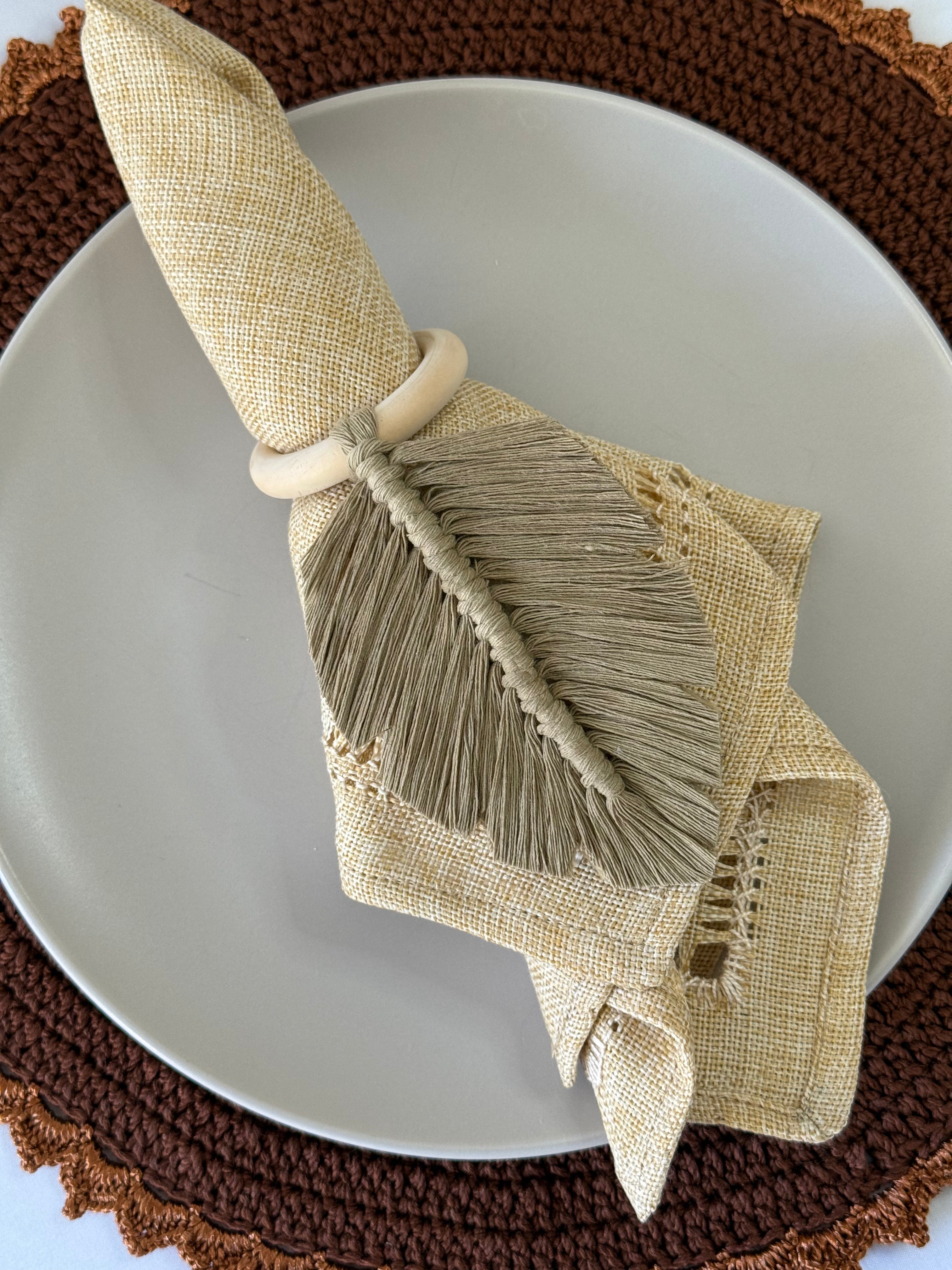 Macrame Napkin Rings – Set of 6