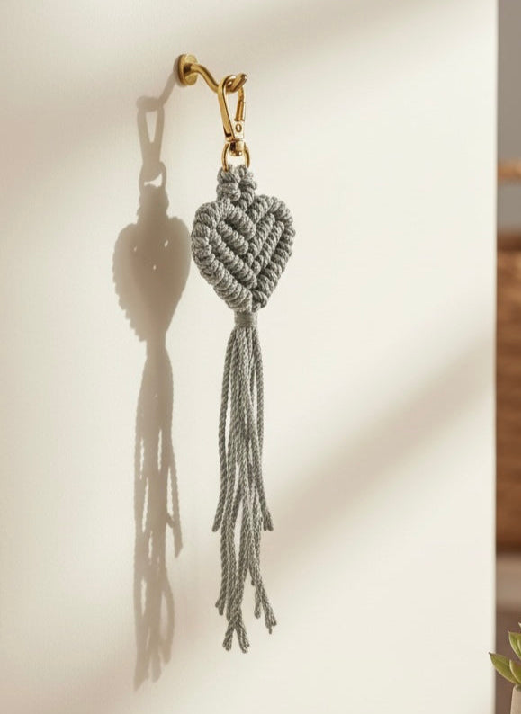 Blue Macrame Keychain