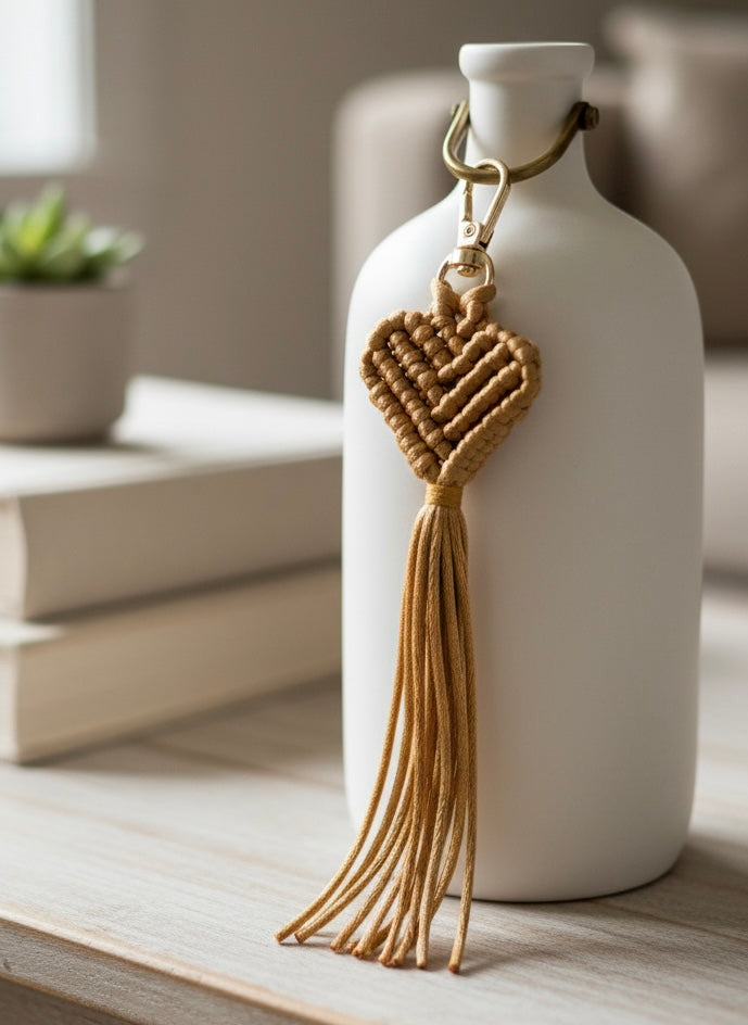 Honey Macrame Keychain